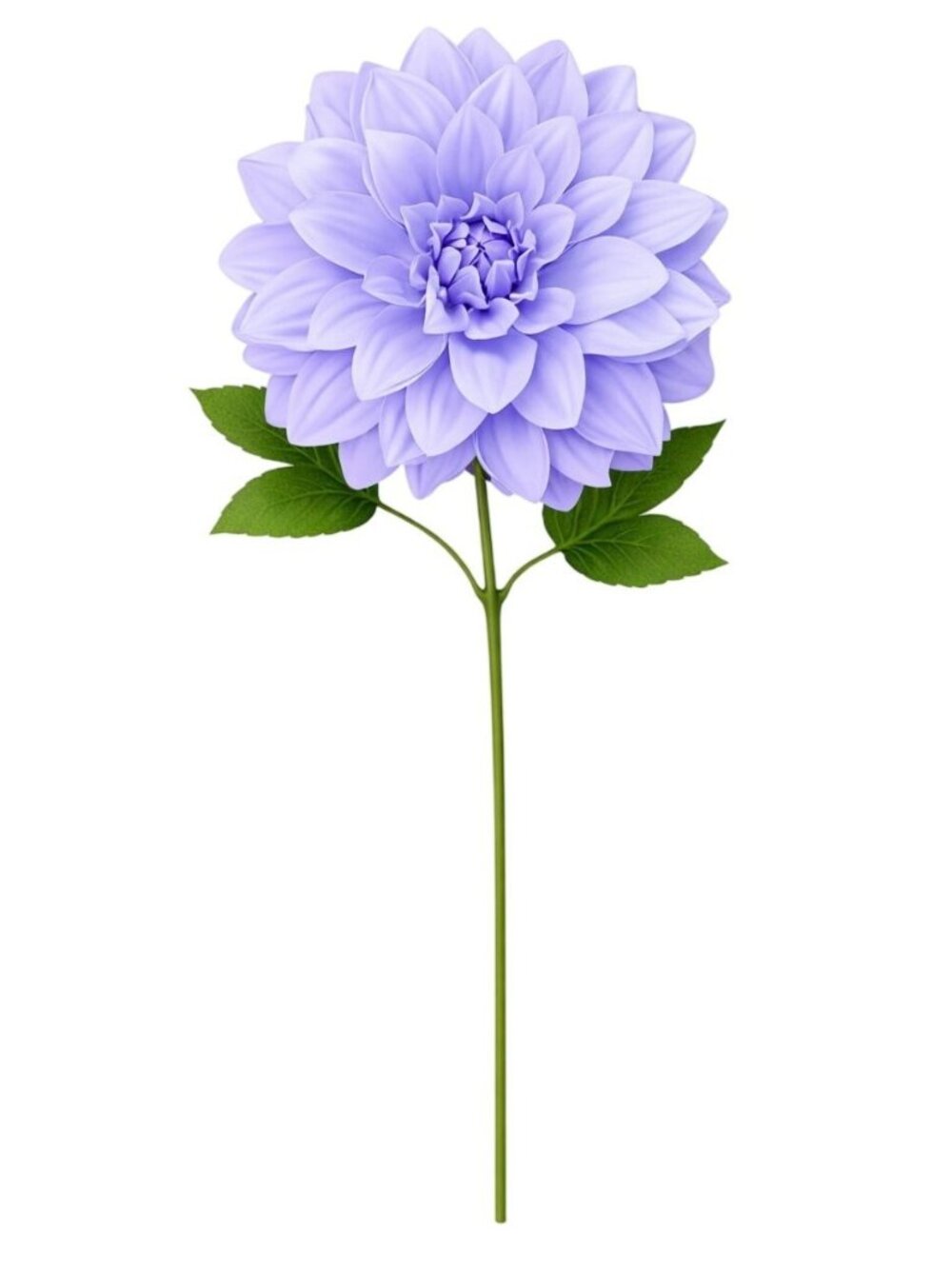 Periwinkle Dahlia Stem Faux Flower 24 Inch 5 Inch Bloom Lavender Blue Artificial